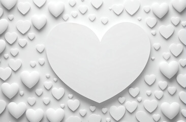 Abstract modern white background with heart shapes