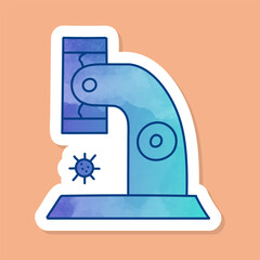 Virus under microscope color sticker