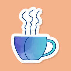 Hot drinking cup color sticker