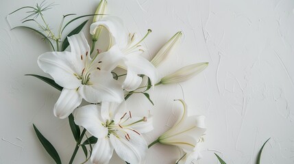 Fototapeta premium Ethereal Blossoms Dancing on Alabaster