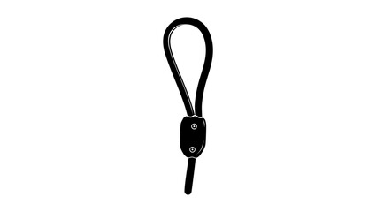 Rope Clamp, black isolated silhouette