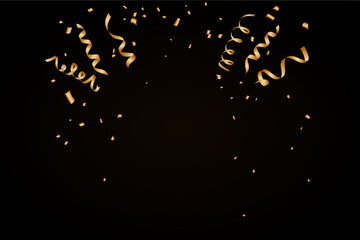 golden confetti  celebration party design vector free