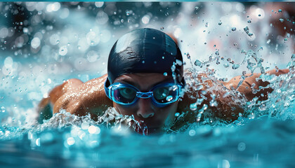 swimmer in swimming pool