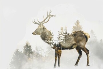 Deer , double exposure 