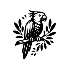 parrot logo design macaw vector illustration. parrot logo design