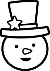 Snowman head thick line icon vector.
Snowman  outline vector.