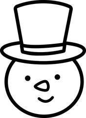 Snowman head thick line icon vector.
Snowman  outline vector.