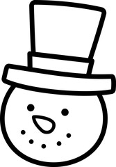 Snowman head thick line icon vector.
Snowman  outline vector.