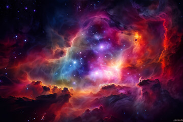 Purple and pretty galaxy generative ai