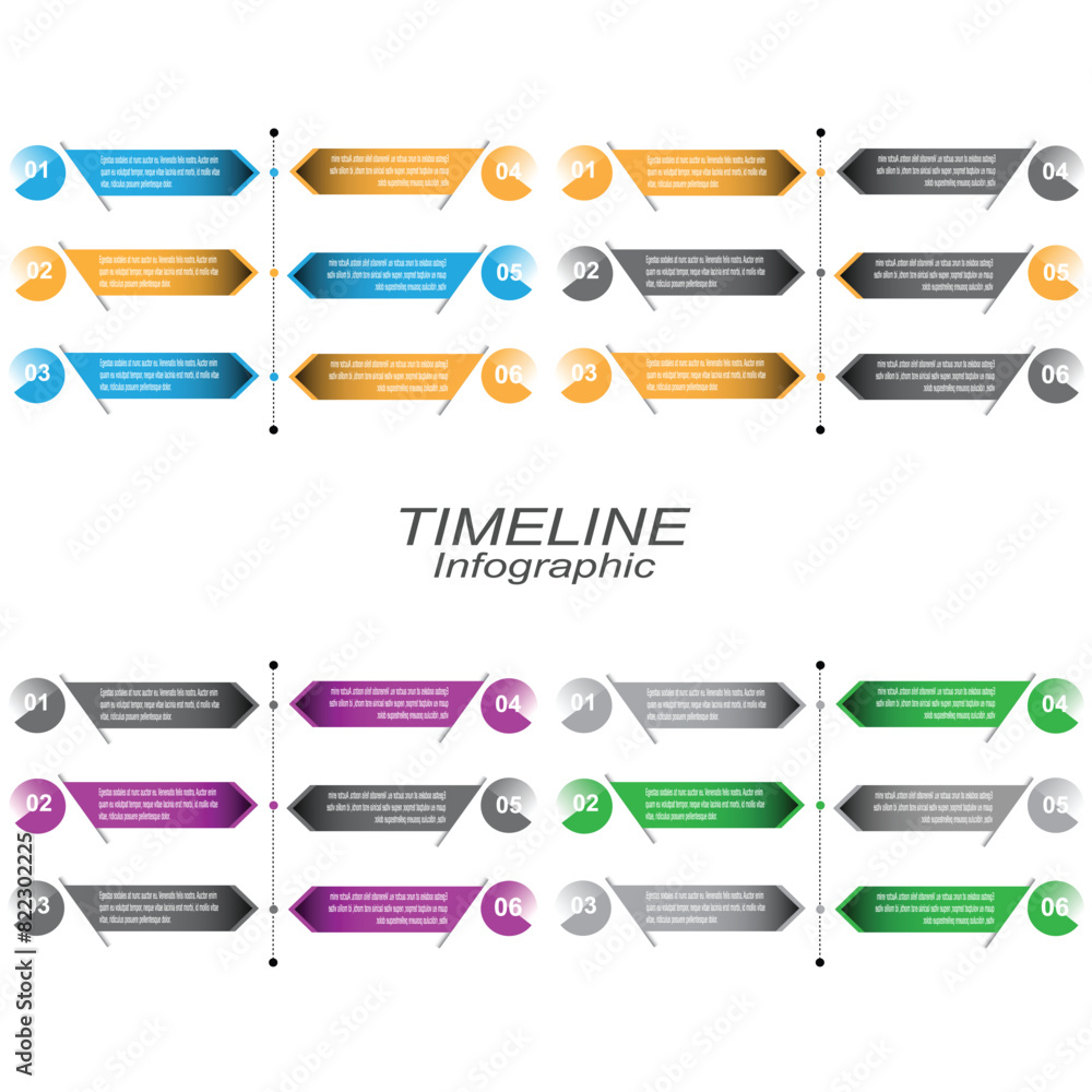 Aufkleber collection time line to display your data . idea to display information, ranking and statistics.