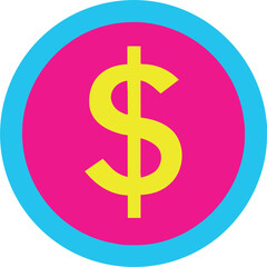 colorful circle dollar sign, icon
