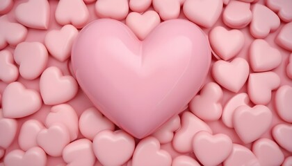 Obraz premium pink heart shaped candy