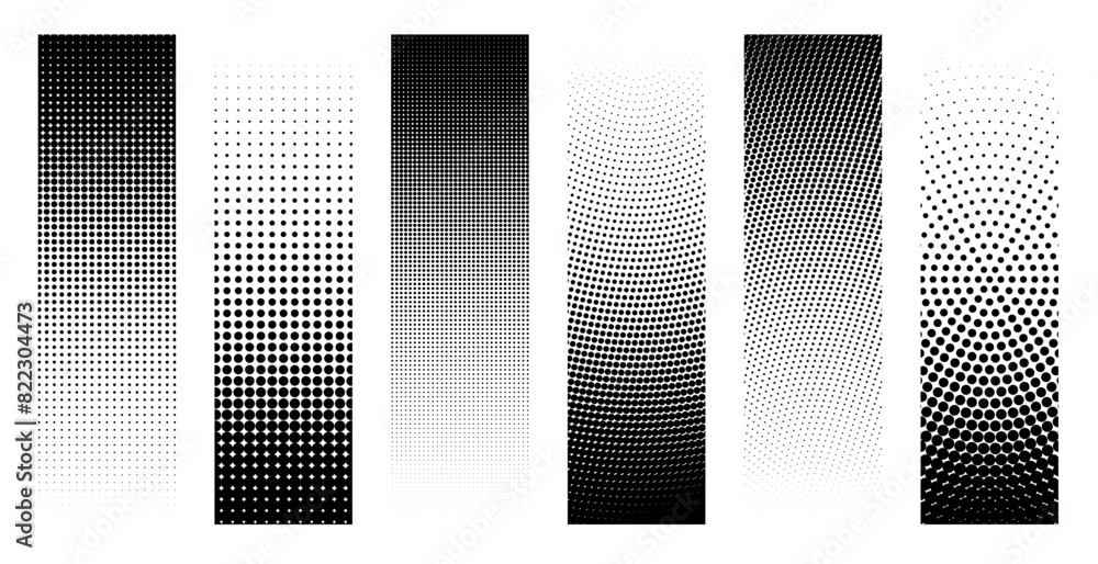 Poster set of abstract halftone design elements