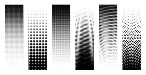 Set of Abstract Halftone Design Elements