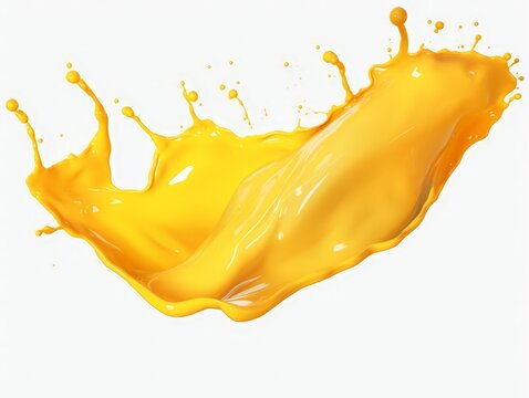 recommend clip art: Yellow orange liquid splash on white background