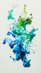 Blue and green paint splash 
