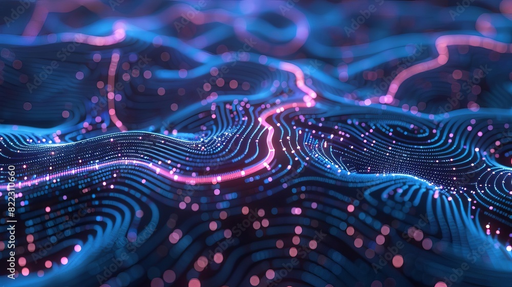 Aufkleber abstract digital futuristic background neural networks and ai concept