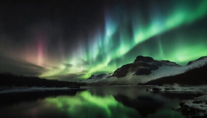 Naklejka premium aurora borealis on night sky