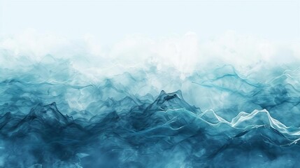 abstract ocean water waves in shades of blue aqua and teal watercolor texture background for copy space