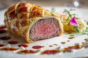 Feast for the eyes, Michelin-starred chefs elevate the Beef Wellington beyond just a delicious dish.