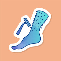 Leg hair shaving color sticker