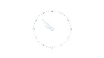 Analog clock isolated simple white color