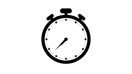 Counting down stop watch clock isolated black