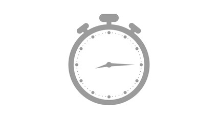 Counting down stop watch clock isolated gray
