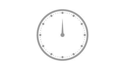 Simple gray analog clock isolated round circle white background