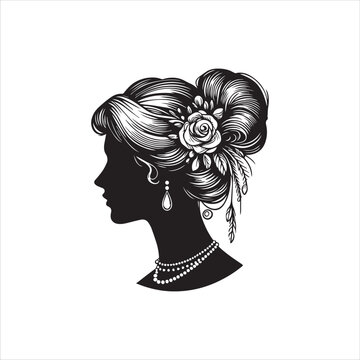 recommend clip art:  Black Lace Cameo Vector of Female