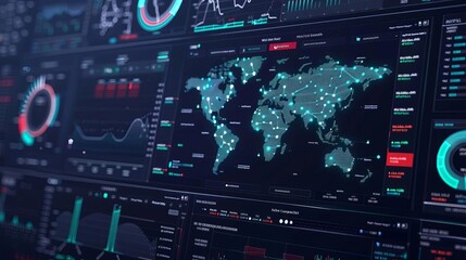 Obraz premium advanced intrusion detection system dashboard with live network traffic analysis and security alerts digital concept