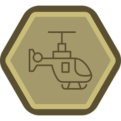 Helicopter Line Polygon Icon