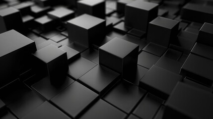 Abstract Dark Cubes Futuristic Design Background. 3d rendering illustration