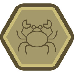 Crab Line Polygon Icon