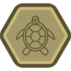 Turtle Line Polygon Icon