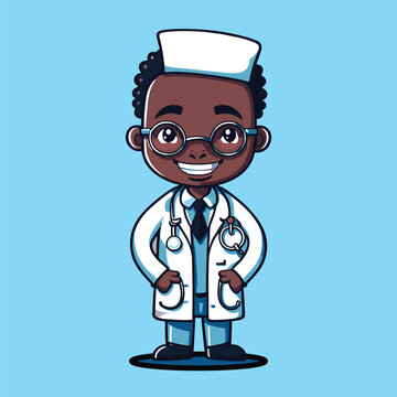 doctor with stethoscope african american man