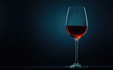 Fine Wine Delight: Elegant Glass Filled with Red Ambiance