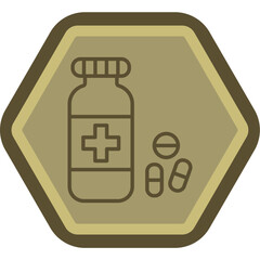 Pills Bottle Line Polygon Icon