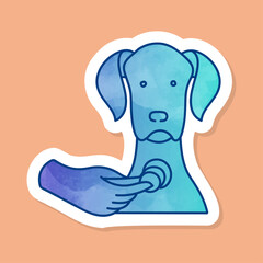 Dog medical exam Hand stethoscope color sticker