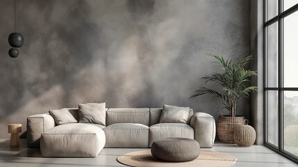 Modern vintage interior of living room