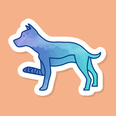 Leg injured dog color sticker