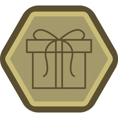 Gift Box Line Polygon Icon
