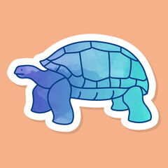 Galapagos giant tortoise color sticker