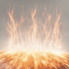 Abstract fiery energy rising from the ground with glowing sparks and swirling flames background