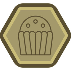 Cupcake Line Polygon Icon