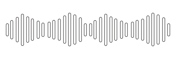 Sound wave sign, seamless sound waveform background, music player, voice, dictaphone - stock vector