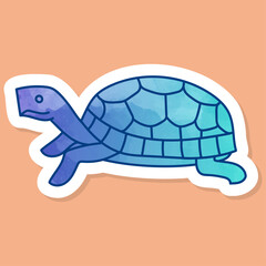 Tortoise Animal reptile pet color sticker