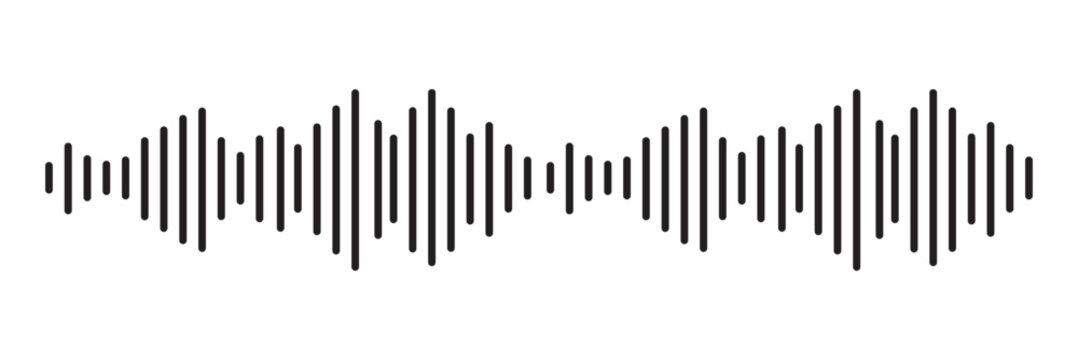 Sound wave sign, seamless sound waveform background, music player, voice, dictaphone - stock vector