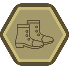 Boot Line Polygon Icon