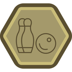 Bowling Line Polygon Icon